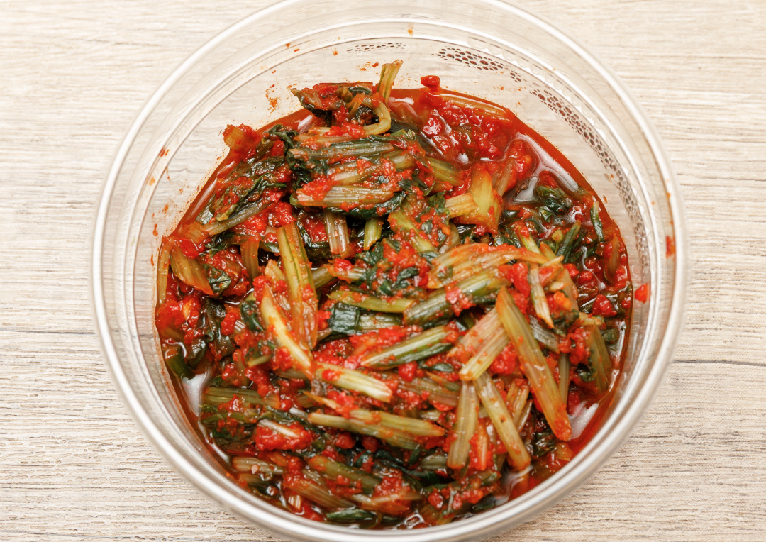 野沢菜と茎わさびのキムチ